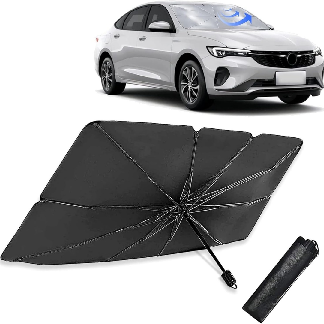 Car Sunshade Windshield Umbrella Foldable - ร่มบังแดดกระจกรถยนต์, 3 ชั้น กราฟีน 10 ซี่โครง