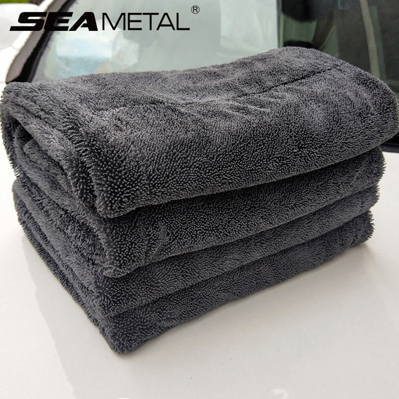 Microfiber Car Drying Towel Super Absorbent - ผ้าเช็ดตัวล้างรถ 1200GSM ผ้าเช็ดตัวสองด้านรายละเอียดรถ Twisted Braid ผ้า