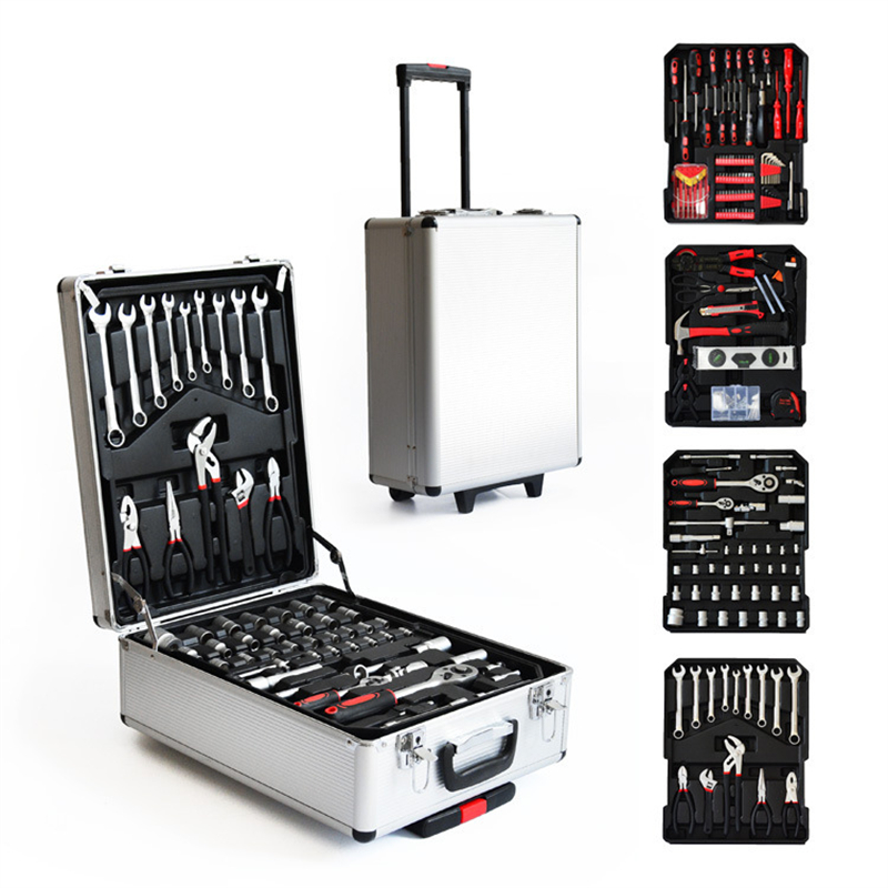 Auto Repair Tools - ชุดเครื่องมือช่างซ่อมรถยนต์ 186 ชิ้น พร้อมกล่องอลูมิเนียมแบบมีล้อเลื่อน