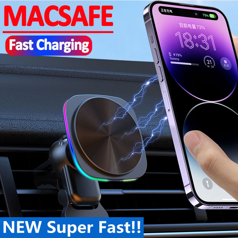 Magnetic Phone Holder For Car Vent - แท่นชาร์จไร้สายแม่เหล็กแบบติดช่องแอร์ในรถยนต์ สำหรับ Magsafe iPhone 17 16