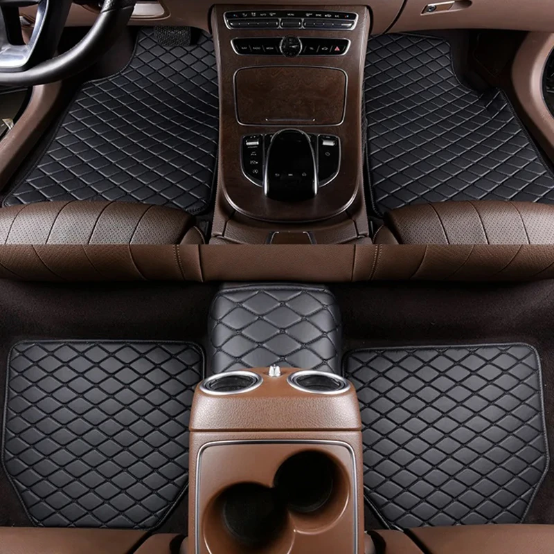 Car Floor Mats Universal Waterproof Leather - พรมปูพื้นรถยนต์ 5 ชิ้น คุณภาพสูง หนัง PU