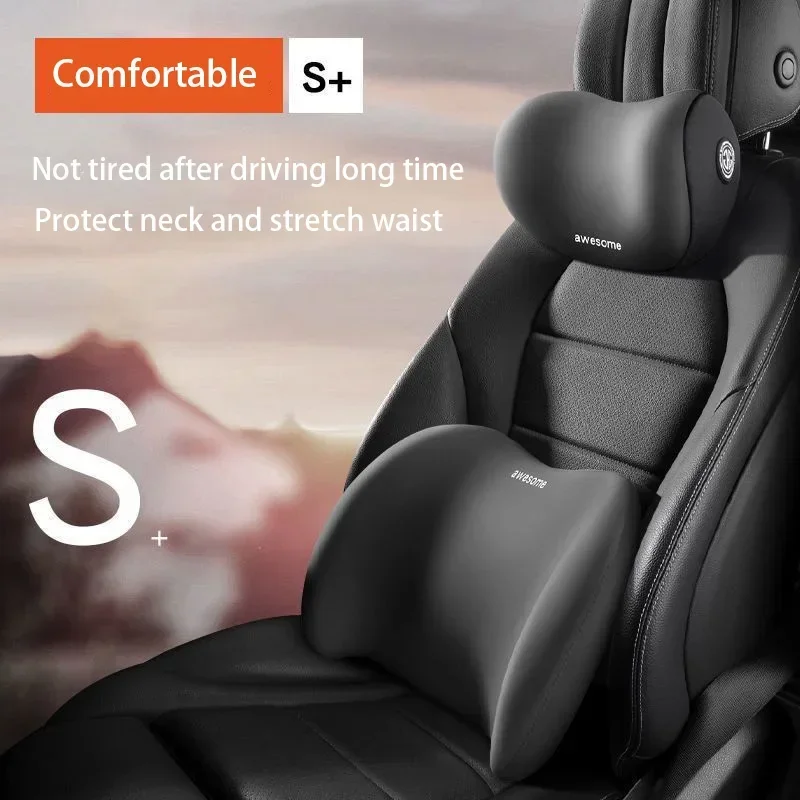 Memory Foam Car Neck Pillow Lumbar Support - หมอนรองคอในรถยนต์ เมมโมรี่โฟม หมอนรองศีรษะเบาะรถยนต์ หมอนรองเอวแบบนุ่ม หมอนรองคอในรถยนต์ หมอนรองหลัง