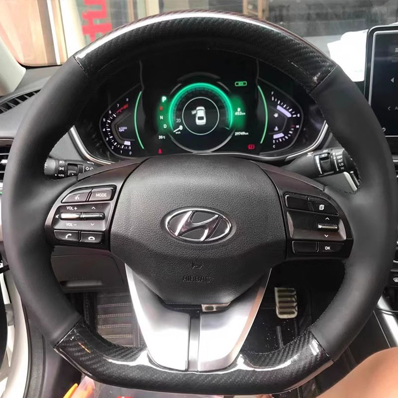 Car Steering Wheel Cover Anti Slip Breathable - สำหรับฮุนได เอลันตร้า 4 ปี 2016-2019 ไอออนิก