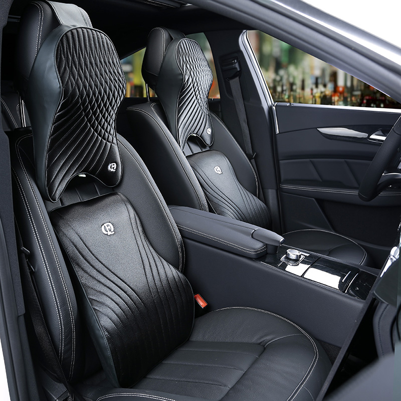 Memory Foam Car Neck Pillow Lumbar Support - ชุดโฟมจำรูปหมอนไมโครไฟเบอร์เอวที่พยุงเอวพนักพิงระดับพรีเมี่ยมอุปกรณ์อัตโนมัติหมอนพักศีรษะหมอนรองคอขณะเดินทางฤดูร้อน