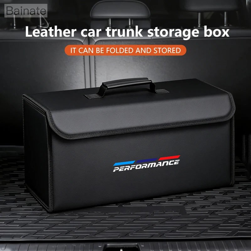 Car Trunk Organizer Foldable Storage Box - กล่องเก็บของท้ายรถแบบพับได้ ทำจากหนัง สำหรับ BMW Performance E46