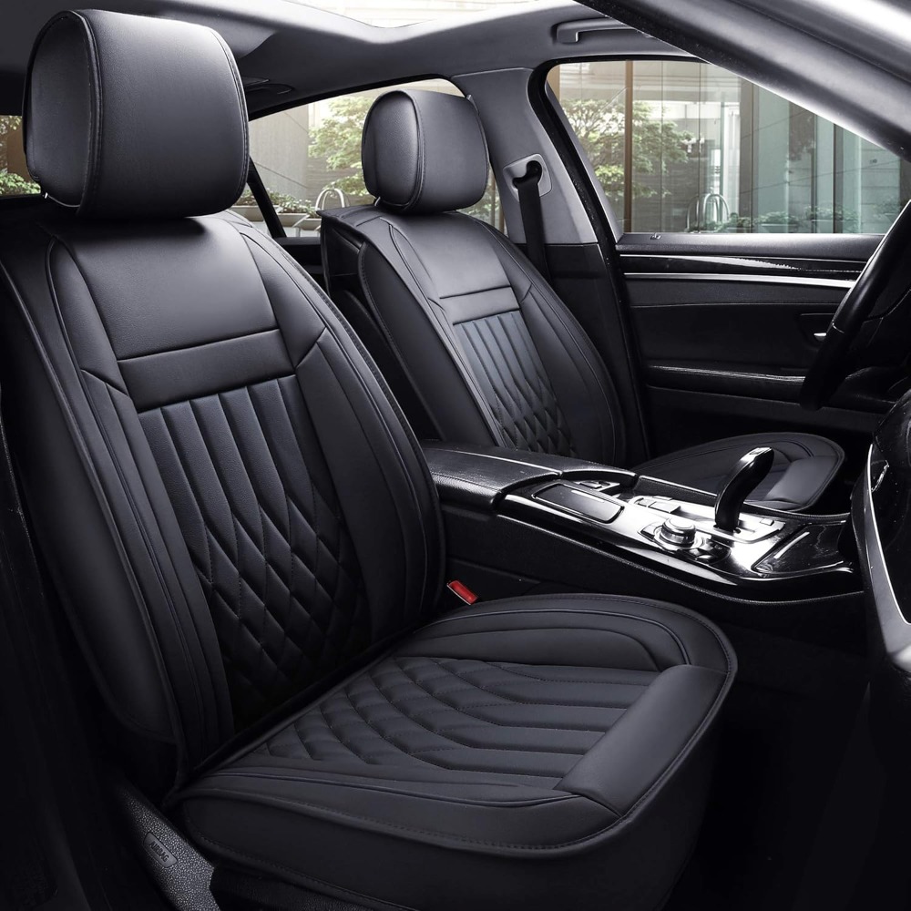 Leather Car Seat Covers Full Set Universal - ชุดหุ้มเบาะรถยนต์ 5 ชิ้น แบบเต็มชุด หนังกันน้ำ รองรับถุงลมนิรภัย