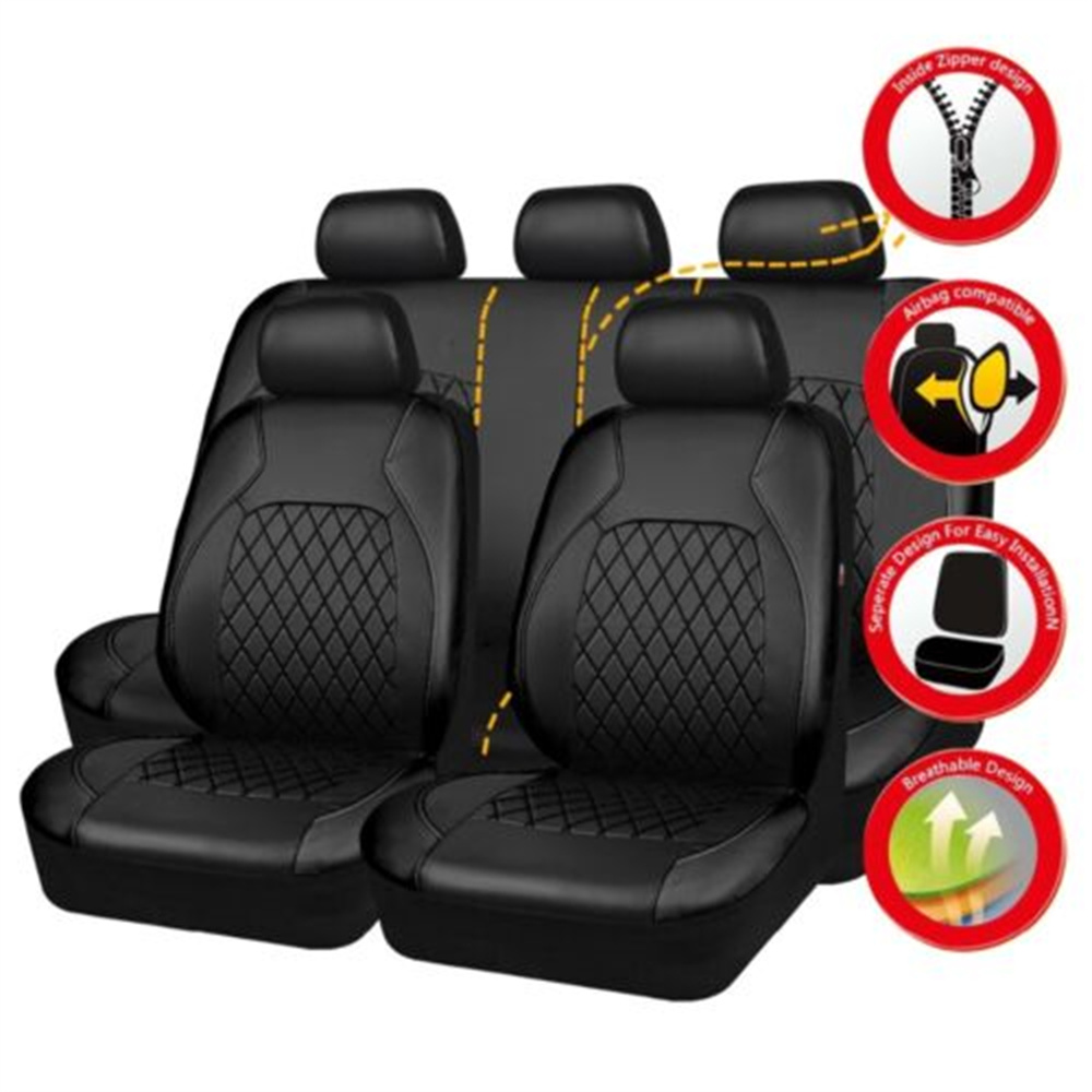Leather Car Seat Covers Full Set Universal - Universal รถยนต์ชุด PU หนังเบาะรถ Full ล้อมรอบ