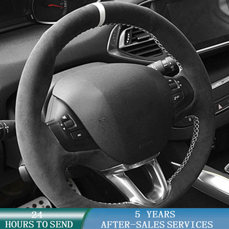 Car Steering Wheel Cover Anti Slip Breathable - ที่กำหนดเองพวงมาลัยรถพวงมาลัยรถ Anti-Slip Suede พวงมาลัยเดิม Braid อุปกรณ์เสริมสำหรับ