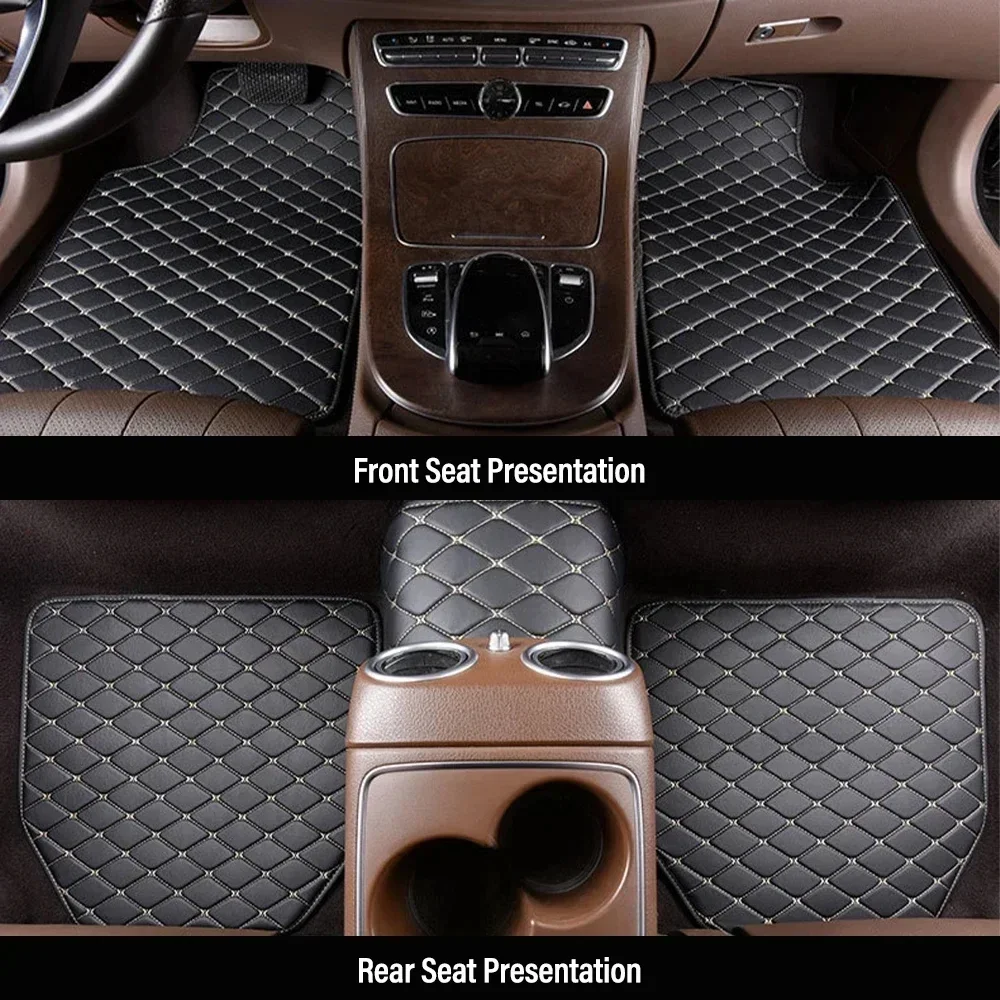 Car Floor Mats Universal Waterproof Leather - พรมปูพื้นรถยนต์ 4 ชิ้น วัสดุ PU กันน้ำ