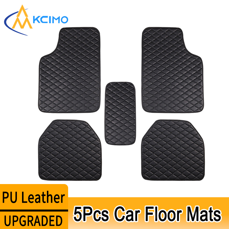Car Floor Mats Universal Waterproof Leather - Kcimo 5 ชิ้น พรมปูพื้นรถยนต์ หนัง PU
