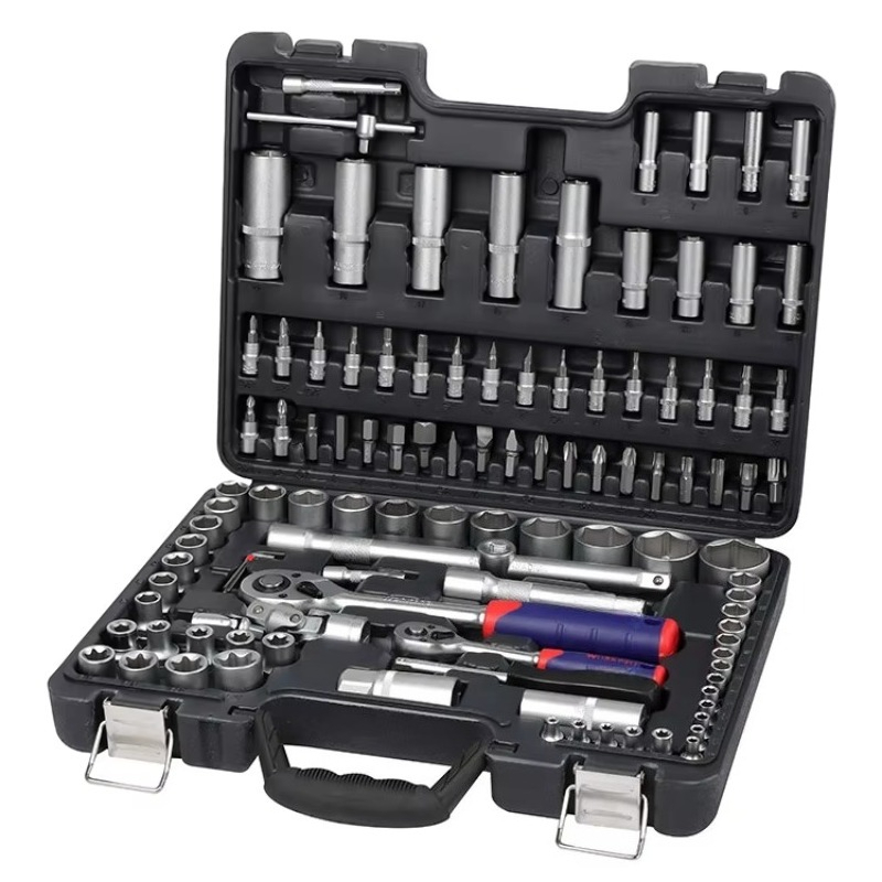 Auto Repair Tools - ชุดเครื่องมือซ่อมรถยนต์ระดับมืออาชีพ 108 ชิ้น ชุดเครื่องมือประแจและซ็อกเก็ตเหล็ก CRV พร้อมกล่องเก็บแข็งแรง