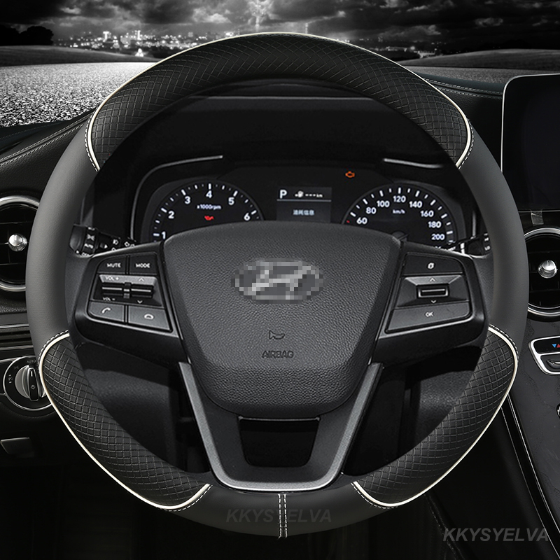 Car Steering Wheel Cover Anti Slip Breathable - หนังไมโครไฟเบอร์พวงมาลัยรถ Anti-SLIP สําหรับ Hyundai i30 Kona