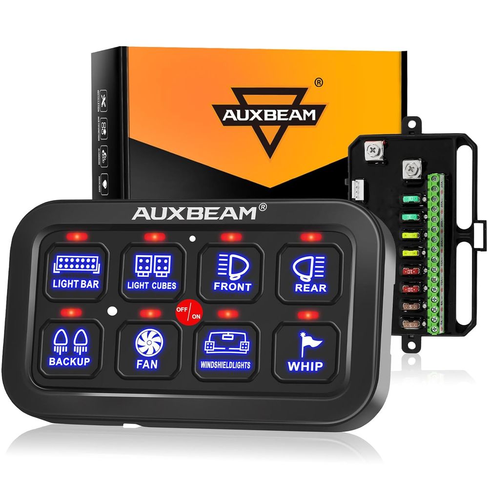 Car Electronics - แผงสวิตช์ 8 ช่อง BA80 ระบบหรี่ไฟอัตโนมัติ แผงควบคุมแบบสัมผัส