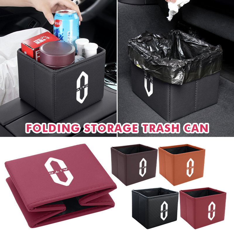 Waterproof Car Trash Can With Lid - ถังขยะในรถยนต์แบบพับได้ ถุงเก็บขยะกันน้ำ สำหรับ Aito M5 M7