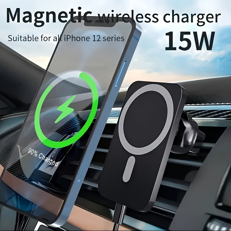 Wireless Car Charger Mount Fast Charging - ที่ชาร์จไร้สายแม่เหล็กสำหรับรถยนต์ 15W ชาร์จเร็ว ปรับระดับได้ พร้อมพอร์ต USB-C