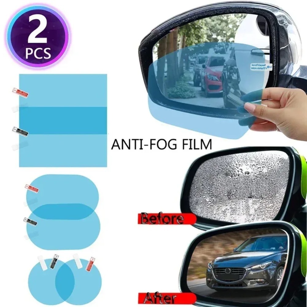 Anti Glare Car Rearview Mirror Film - ฟิล์มกันรอยกระจกมองหลังรถยนต์ ป้องกันฝ้า ป้องกันแสงสะท้อน กันน้ำ กันฝน สติ๊กเกอร์ติดรถยนต์