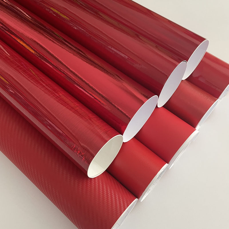 Anti Glare Car Rearview Mirror Film - ฟิล์มห่อโลหะไวนิลเคลือบเงาทำจากคาร์บอนฟอร์จสีแดงกระจกโฮโลแกรมรูปลอกม้วนเทปกาวติดรถยนต์