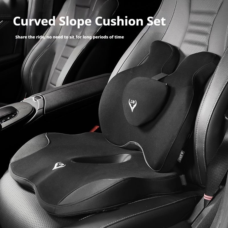 Memory Foam Car Neck Pillow Lumbar Support - หน่วยความจําโฟมเก้าอี้สํานักงานเบาะรถที่นั่งสนับสนุนเอวหมอนนวด Lumbar Orthopedic หมอนก้น Coccyx เบาะกลับ