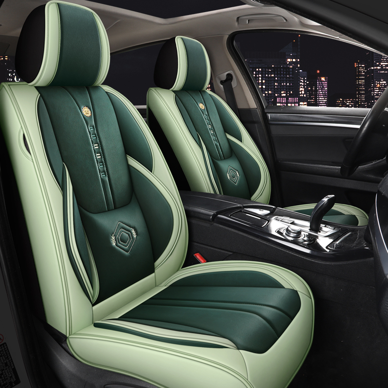 Leather Car Seat Covers Full Set Universal - ชุดหุ้มเบาะรถยนต์หนังแท้สำหรับ Toyota Camry 40, VW Golf
