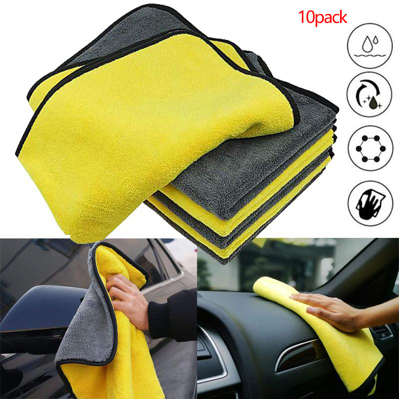 Microfiber Car Drying Towel Super Absorbent - ผ้าไมโครไฟเบอร์หนาพิเศษสำหรับเช็ดรถยนต์ ซึมซับน้ำได้ดี ผ้าเช็ดรถแบบใช้ซ้ำได้ ผ้าทำความสะอาดไมโครไฟเบอร์ ผ้าเช็ดฝุ่น