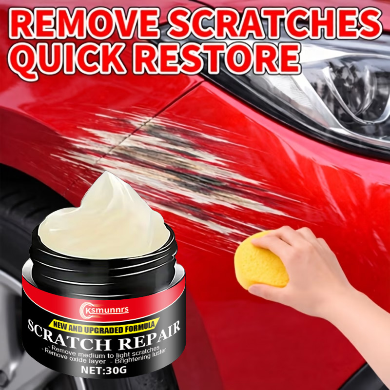 Car Scratch Repair Polishing Wax Paste - แว็กซ์ขัดรอยขีดข่วนรถยนต์และน้ำยาซ่อมแซมสีแบบล้ำลึก, น้ำยาขัดเงาพื้นผิวด้วยเทคโนโลยีเคลือบเซรามิกขั้นสูง— คืนความเงางาม