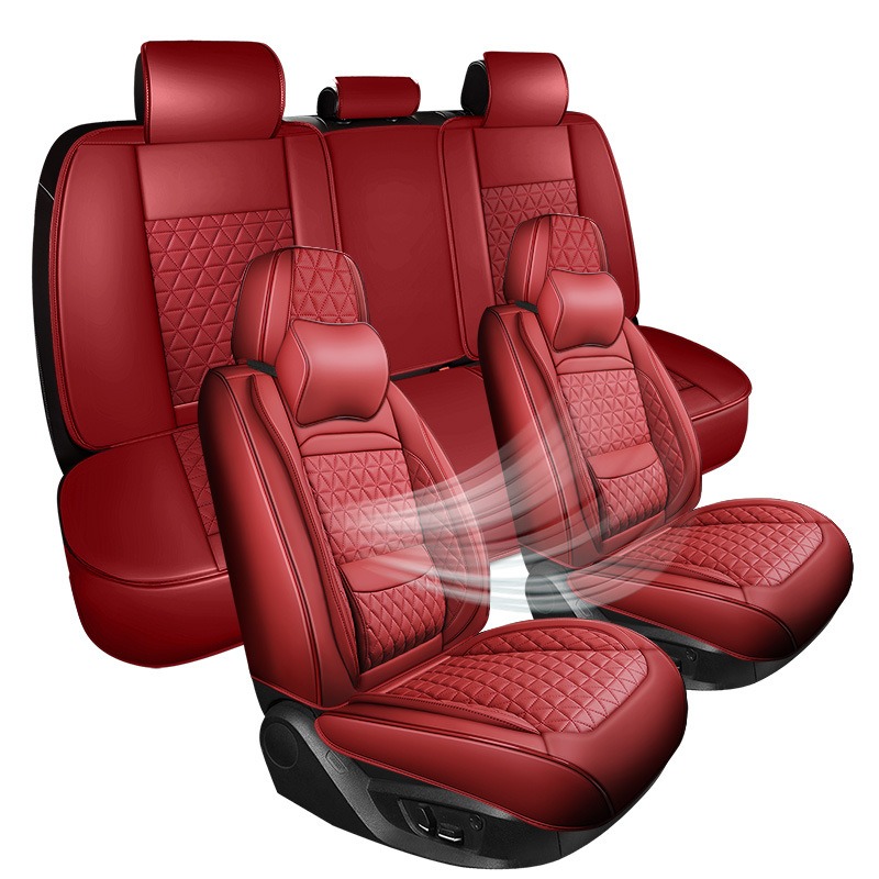 Leather Car Seat Covers Full Set Universal - ชุดหุ้มเบาะรถยนต์แบบเต็มชุด, หนังนาปป้าอเนกประสงค์สำหรับรถยนต์ส่วนใหญ่ SUV รถกระบะ, ผ้าคลุมเบาะรถยนต์สำหรับ 5