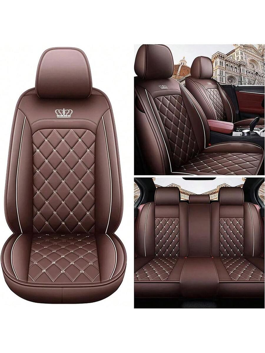 ฝาครอบเบาะรถยนต์หนัง PU ด้านหน - Leather Car Seat Covers Full Set Universal บทวิจารณ์และราคา