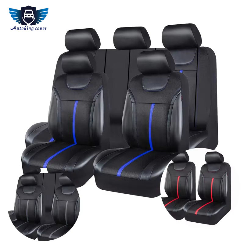 AUTOKING ชุดหุ้มเบาะรถยนต์หนัง - Leather Car Seat Covers Full Set Universal บทวิจารณ์และราคา