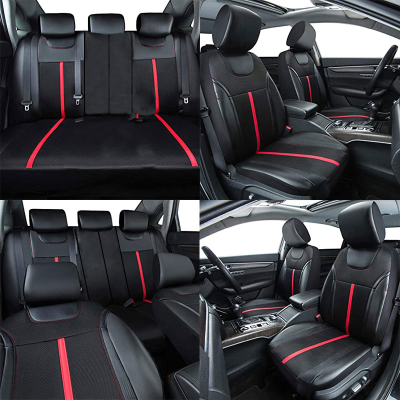 AUTOKING ชุดหุ้มเบาะรถยนต์หนัง - Leather Car Seat Covers Full Set Universal บทวิจารณ์และราคา