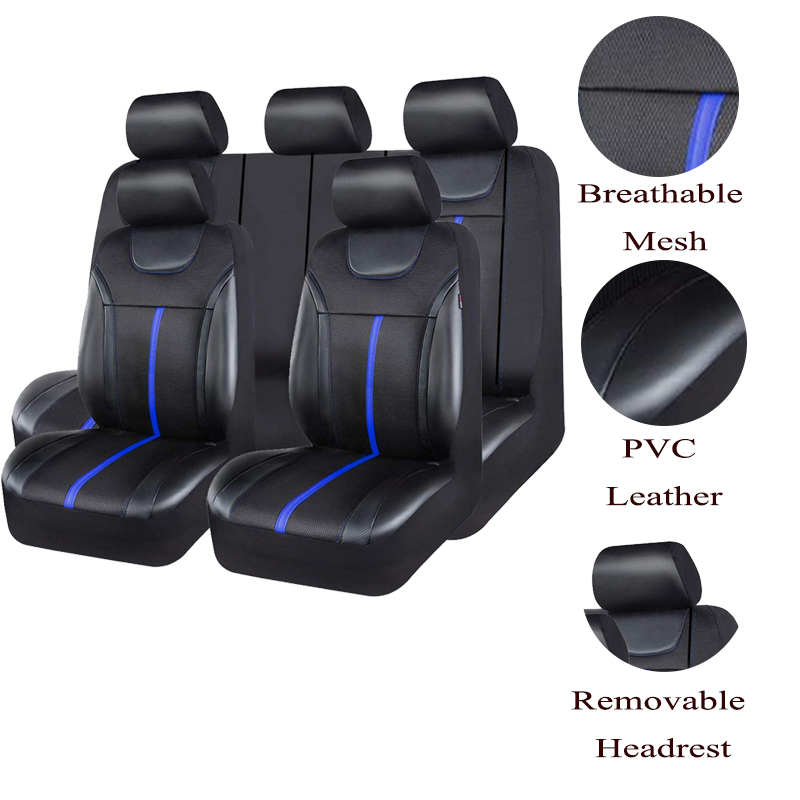 AUTOKING ชุดหุ้มเบาะรถยนต์หนัง - Leather Car Seat Covers Full Set Universal บทวิจารณ์และราคา