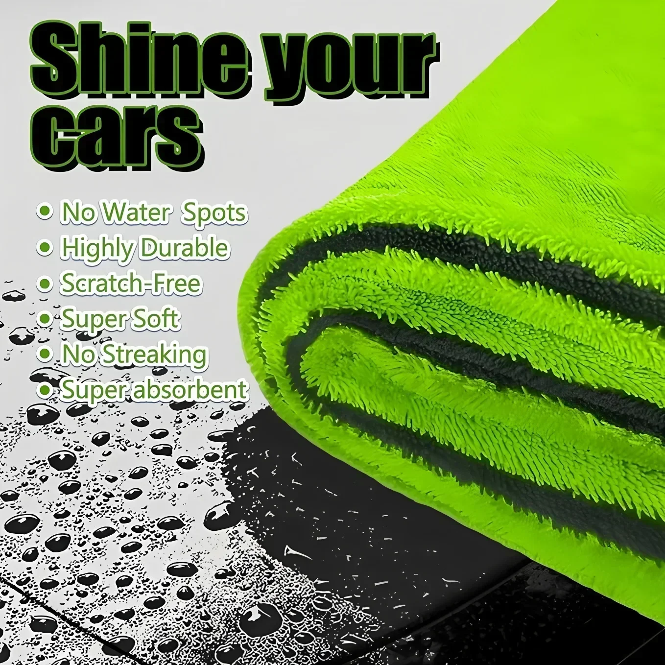 ผ้าเช็ดรถไมโครไฟเบอร์แบบวงแหวน - Microfiber Car Drying Towel Super Absorbent บทวิจารณ์และราคา