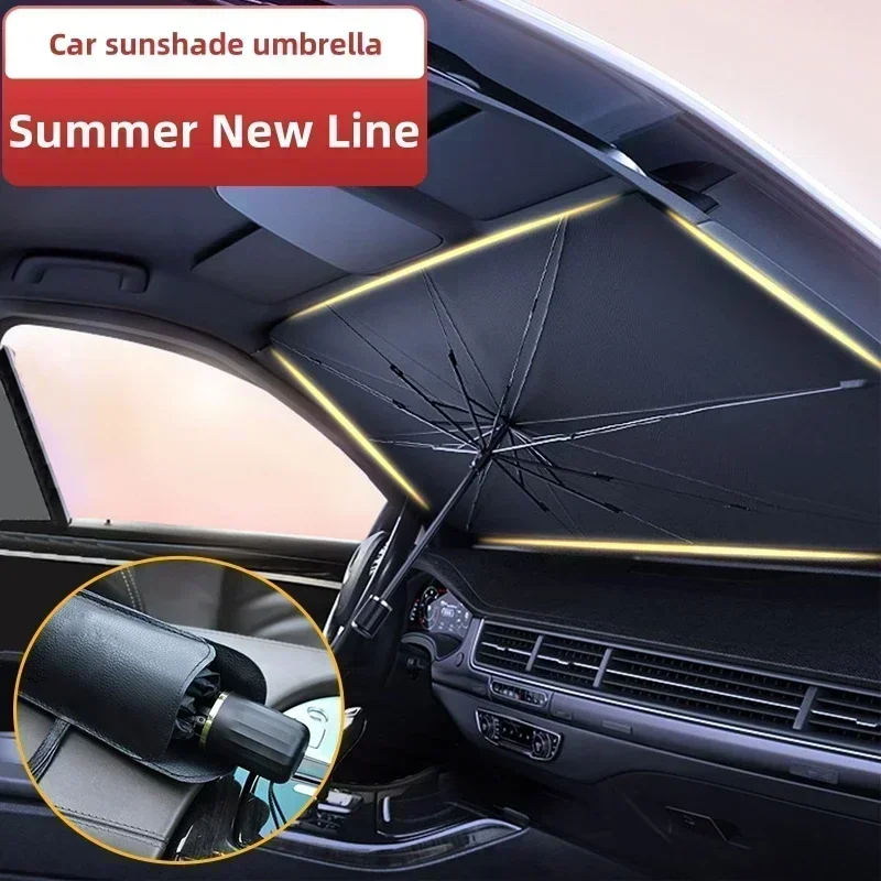 แผ่นบังแดดกระจกรถยนต์แบบพับได้ - Car Sunshade Windshield Umbrella Foldable บทวิจารณ์และราคา
