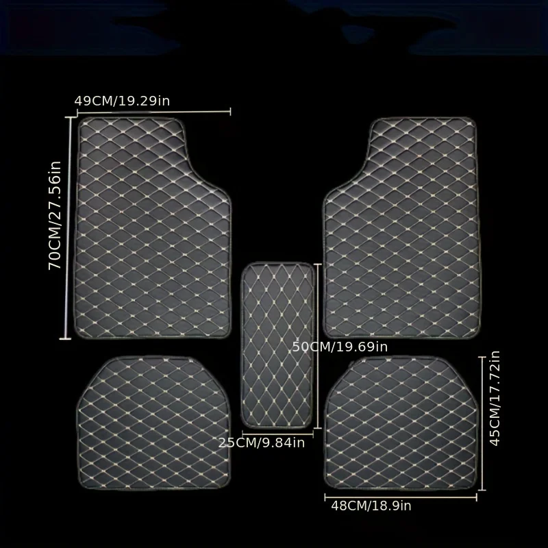 5 ชิ้น แผ่นรองพื้นรถยนต์หนัง P - Car Floor Mats Universal Waterproof Leather บทวิจารณ์และราคา