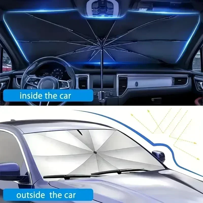 ร่มบังแดดรถยนต์ ร่มกันแดดหน้าร - Car Sunshade Windshield Umbrella Foldable บทวิจารณ์และราคา