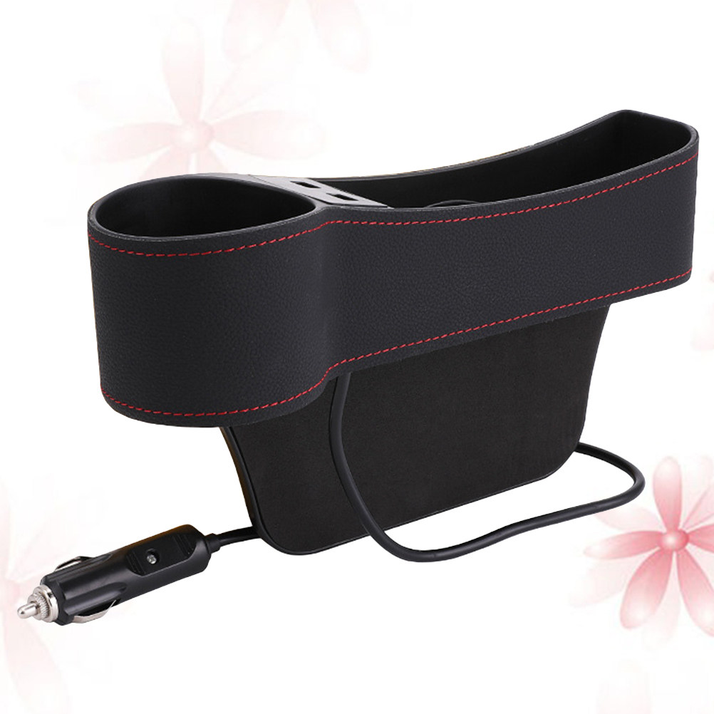 กล่องเก็บของช่องว่างเบาะรถยนต์ - Seat Gap Filler Organizer With Usb Charger บทวิจารณ์และราคา