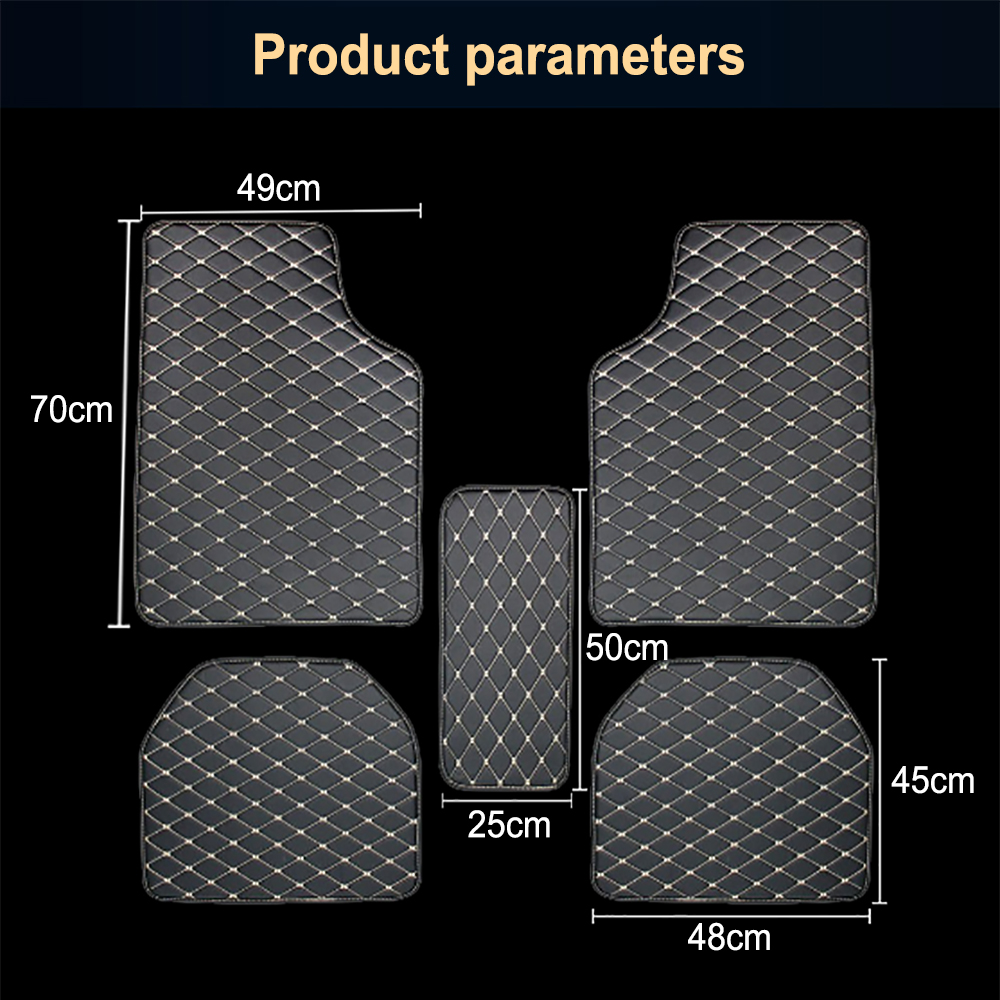 ชุด 5 ชิ้น แผ่นรองพื้นรถยนต์อเ - Car Floor Mats Universal Waterproof Leather บทวิจารณ์และราคา