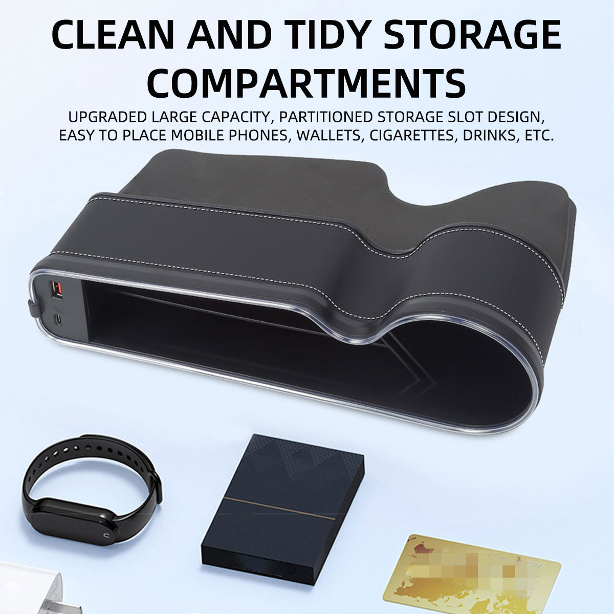 ที่วางแก้วพร้อมช่องชาร์จ USB แ - Seat Gap Filler Organizer With Usb Charger บทวิจารณ์และราคา