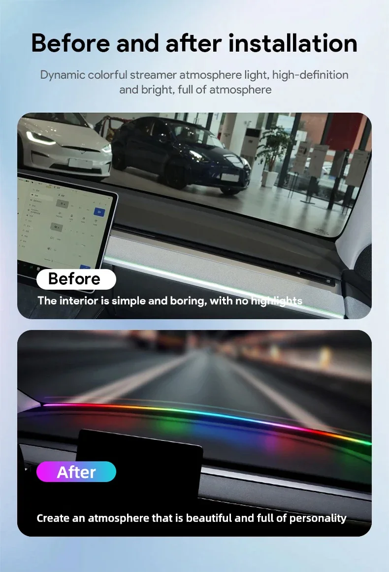 140/150 ซม.LED รถ Ambient Ligh - Led Ambient Interior Car Lights App Control บทวิจารณ์และราคา
