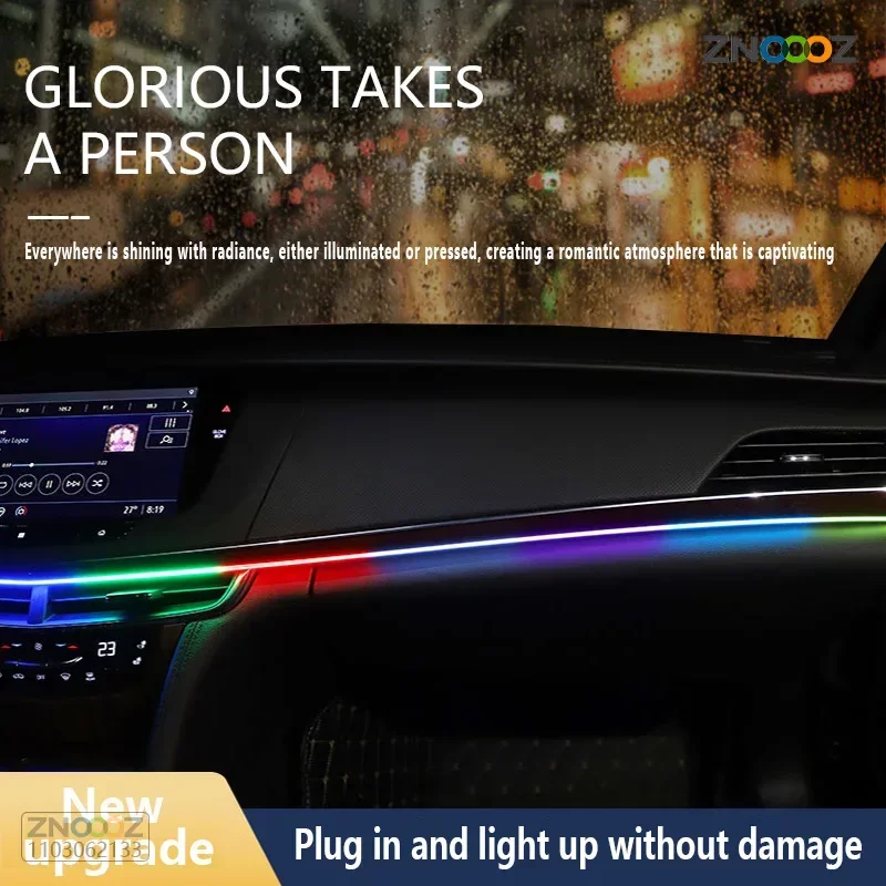 Znoooz ไฟ LED ภายในรถยนต์140ซม - Led Ambient Interior Car Lights App Control บทวิจารณ์และราคา