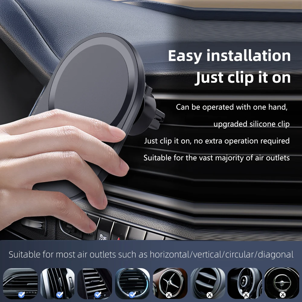 Mini Magnetic Wireless Car Cha - Magnetic Phone Holder For Car Vent บทวิจารณ์และราคา