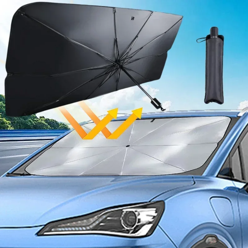 แผ่นบังแดดกระจกรถยนต์, ร่มบังแ - Car Sunshade Windshield Umbrella Foldable บทวิจารณ์และราคา