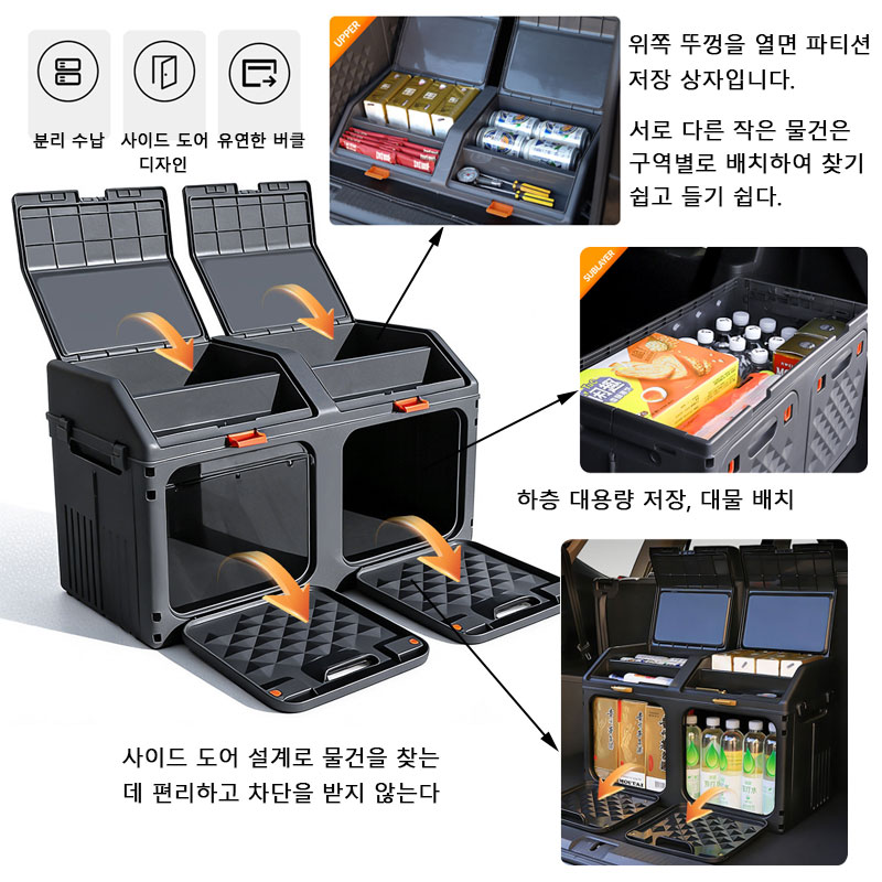 กล่องเก็บของท้ายรถแบบลาดเอียงร - Car Trunk Organizer Foldable Storage Box บทวิจารณ์และราคา