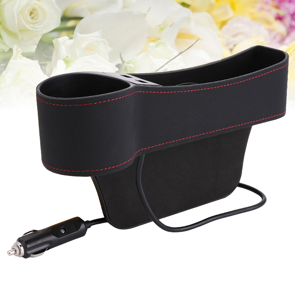 กล่องเก็บของช่องว่างเบาะรถยนต์ - Seat Gap Filler Organizer With Usb Charger บทวิจารณ์และราคา
