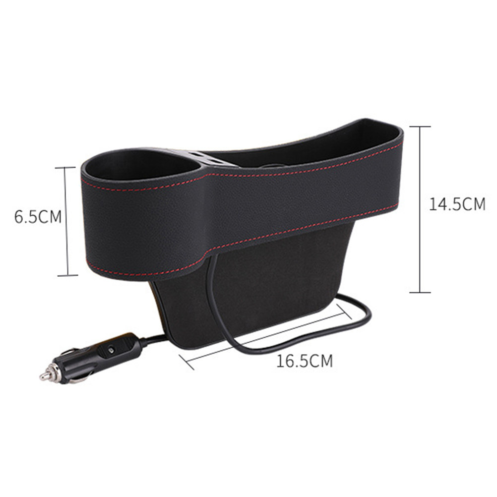 กล่องเก็บของช่องว่างเบาะรถยนต์ - Seat Gap Filler Organizer With Usb Charger บทวิจารณ์และราคา