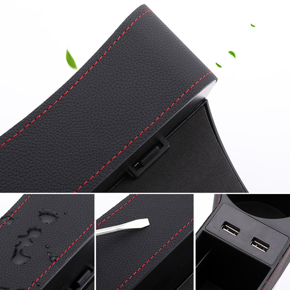 กล่องเก็บของช่องว่างเบาะรถยนต์ - Seat Gap Filler Organizer With Usb Charger บทวิจารณ์และราคา