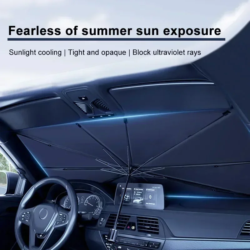 ร่มบังแดดรถยนต์ ร่มกันแดดหน้าร - Car Sunshade Windshield Umbrella Foldable บทวิจารณ์และราคา