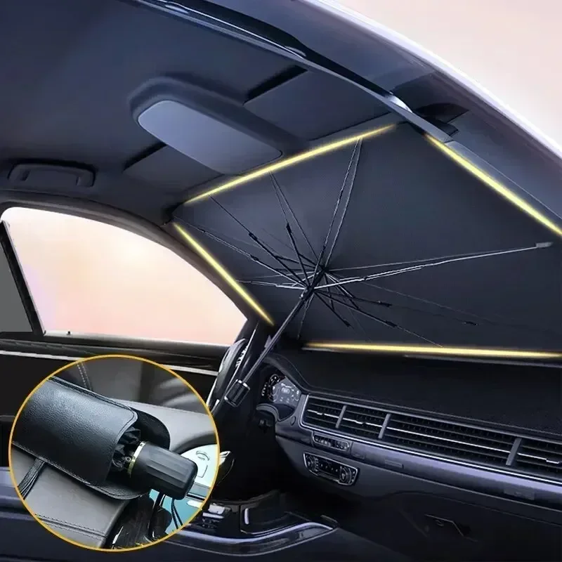 ร่มบังแดดรถยนต์ ร่มกันแดดหน้าร - Car Sunshade Windshield Umbrella Foldable บทวิจารณ์และราคา