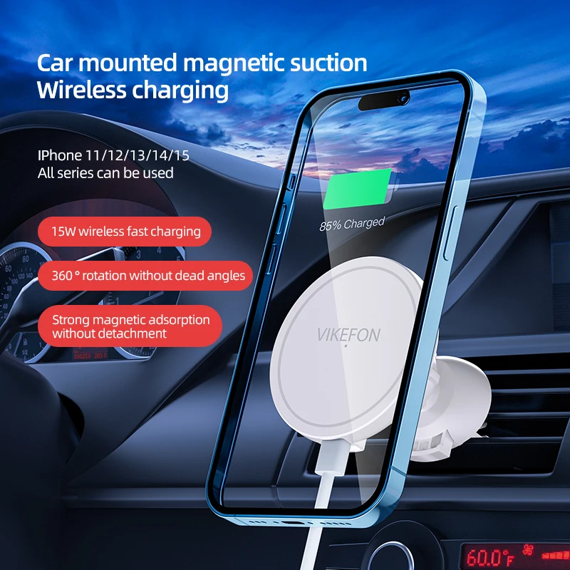 VIKEFON ที่ชาร์จไร้สายแม่เหล็ก - Magnetic Phone Holder For Car Vent บทวิจารณ์และราคา