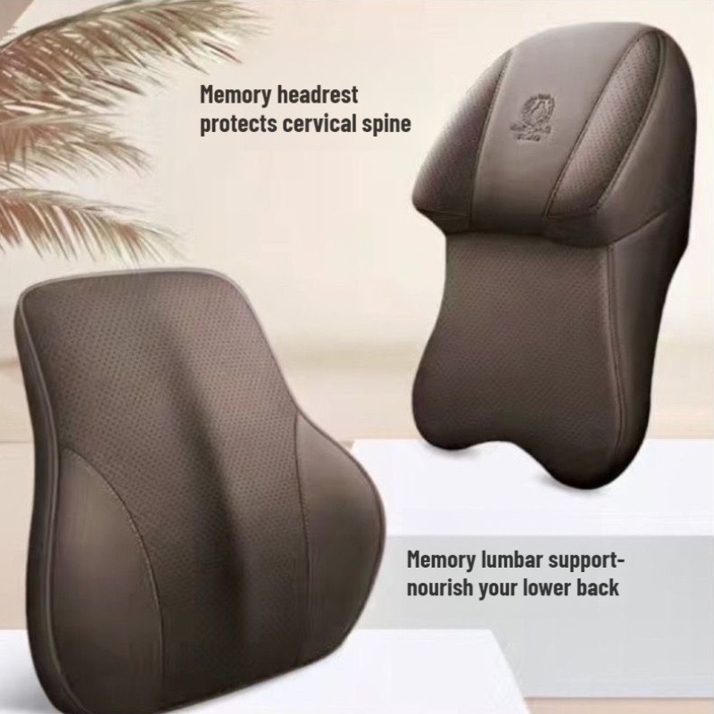 ชุดหมอนรองคอและพนักพิงหลังในรถ - Memory Foam Car Neck Pillow Lumbar Support บทวิจารณ์และราคา