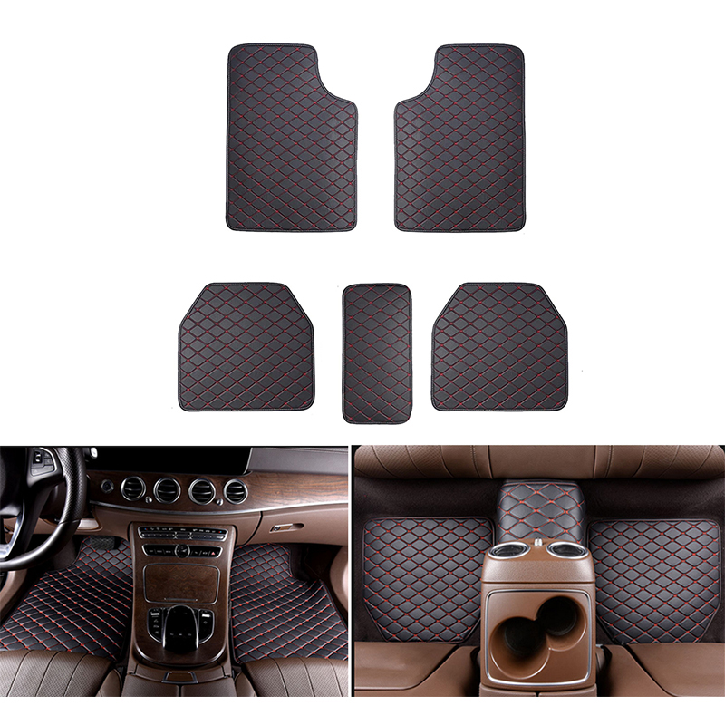 5PCS Universal Fit รถพรมปูพื้น - Car Floor Mats Universal Waterproof Leather บทวิจารณ์และราคา